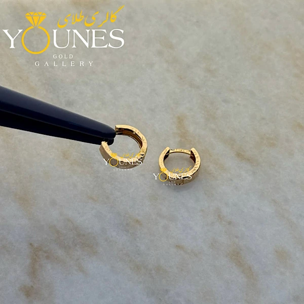 گوشواره حلقه ای پر تراش طلا